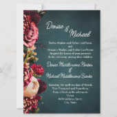 Invitation Chrysanthème sur Mariage Turquoise (Devant)