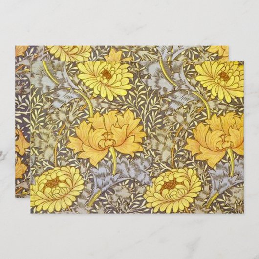 Invitation Chrysanthèmes par William Morris (Devant / Derrière)