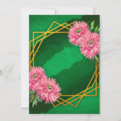 Invitation Chrysanthèmes rose Fête des mariées géométrique (Dos)