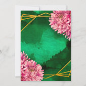 Invitation Chrysanthèmes rose Or Couples géométriques Couples (Dos)