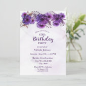Invitation Chrysanthèmes violets 60e anniversaire (Debout devant)