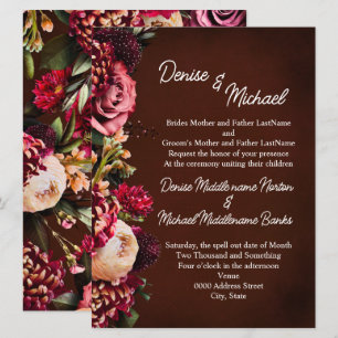 Invitation Chrysanthemum sur le Mariage de vin