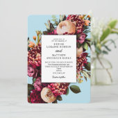 Invitation Chrysanthemum sur Spun Sugar Blue (Debout devant)