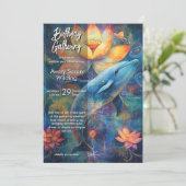 Invitation Chuchotement de l'océan | Conception du dauphin (Debout devant)