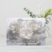 Invitation Chuchotements de Fleurs Blanches Mariage Délicat (Debout devant)