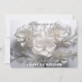 Invitation Chuchotements de Fleurs Blanches Mariage Délicat (Devant)