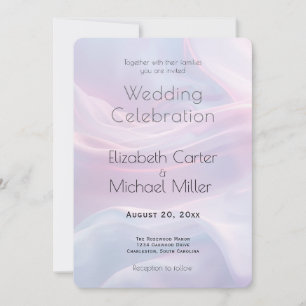 Invitation Chuchotements de soie Rêveur Pastel Mariage irides