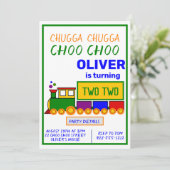 Invitation Chugga Choo Choo Boy's 2e Anniversaire (Debout devant)