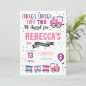 Invitation Chugga Chugga Choo choo Fille Train fête d'anniver (Debout devant)