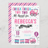 Invitation Chugga Chugga Choo choo Fille Train fête d'anniver (Devant / Derrière)