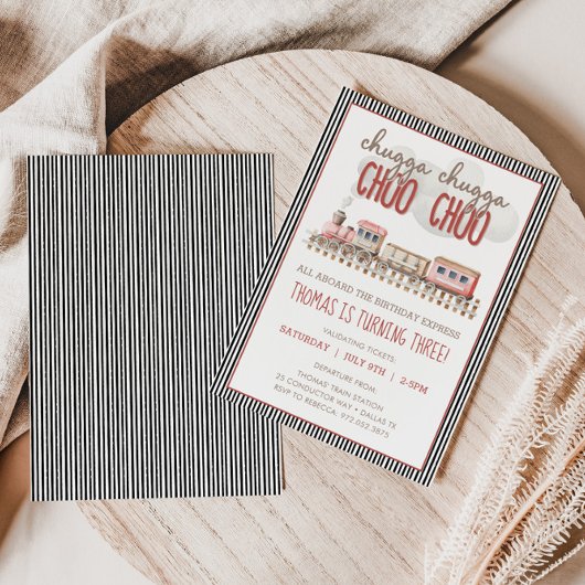 Invitation Chugga Chugga CHOO CHOO Train Anniversaire