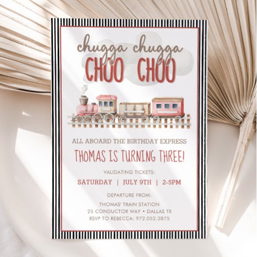 Invitation Chugga Chugga CHOO CHOO Train Anniversaire