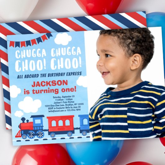 Invitation Chugga Chugga Choo Choo Train Anniversaire Photo