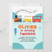Invitation Chugga Chugga Choo Choo Train Boy Deuxième Anniver (Devant)
