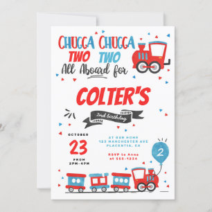 Invitation Chugga Chugga Choo choo Train fête d'anniversaire