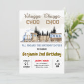 Invitation Chugga Chugga Choo Choo Train Vintage Anniversaire (Debout devant)
