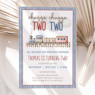 Invitation CHUGGA CHUGGA Deux 2e Train Anniversaire Anniversa