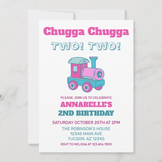 Invitation Chugga Chugga Deux ! Deux! (Devant)