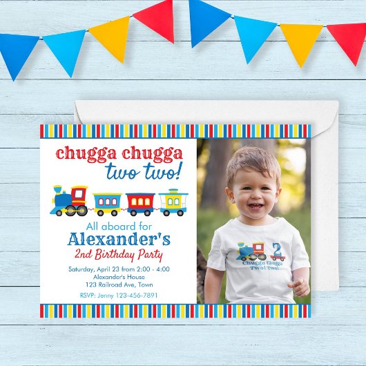 Invitation Chugga Chugga Deux Deux Train Anniversaire