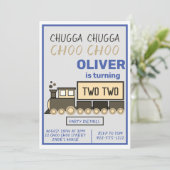 Invitation Chugga Chugga Deux Deux Train Boy's 2nd Birthday (Debout devant)