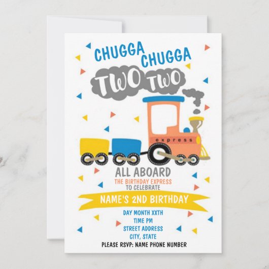 Invitation Chugga Chugga Deux Parties (Devant)