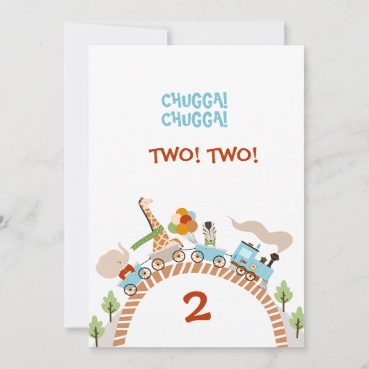 Invitation Chugga Chugga Deux Train 2e Anniversaire (Dos)