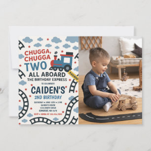 Invitation Chugga Chugga Deux Train Anniversaire Photo