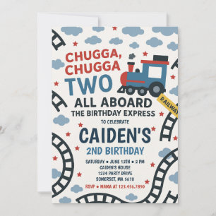 Invitation Chugga Chugga Deux Train Fête d'Anniversaire