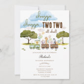 Invitation Chugga Chugga Two Two Animaux Train 2e Anniversair (Devant)