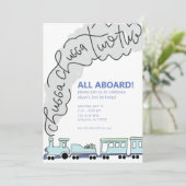 Invitation Chugga Chugga Two Two Train Second Birthday Party  (Debout devant)