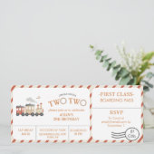 Invitation Chugga deux billets de train deuxième anniversaire (Debout devant)