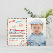 Invitation Chugga Deux Train Choo Boy Red Blue 2e anniversair (Debout devant)