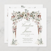 Invitation Chuppah Floral Canopy Blush Mariage blanc (Devant / Derrière)