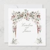 Invitation Chuppah Floral Canopy Blush Mariage blanc (Dos)