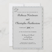 Invitation Church Bells Silver and Pale Grey Mariage (Devant)