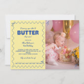 Invitation Churning a Year Older Butter Birthday Photo (Devant)