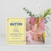 Invitation Churning a Year Older Butter Birthday Photo (Debout devant)