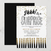 Invitation Chut ! C'est une bougie d'anniversaire 60 ans surp (Devant / Derrière)