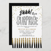 Invitation Chut ! C'est une bougie surprise 60e anniversaire (Devant / Derrière)