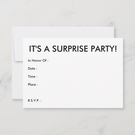 Invitation chut. c'est une fête ! (Dos)