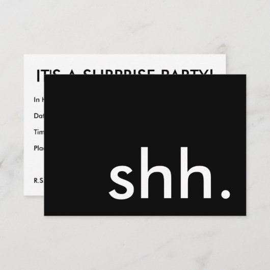 Invitation chut. c'est une fête ! (Devant / Derrière)