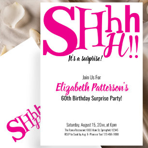 Invitation Chut! C'est une fête d'anniversaire surprise 60 an