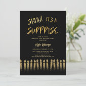 Invitation Chut ! C'est une surprise 50e anniversaire bougie (Debout devant)