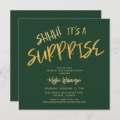 Invitation Chut ! C'est une surprise 50e anniversaire Gold Gr (Devant / Derrière)