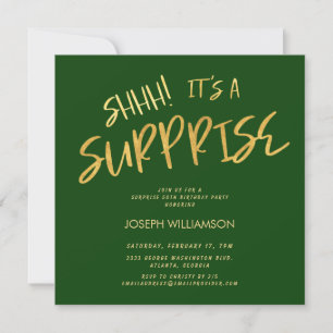 Invitation Chut ! C'est une surprise 50e anniversaire Gold Gr