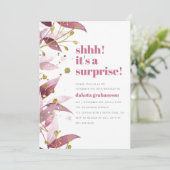 Invitation Chut ! C'est une surprise ! | Anniversaire Feuille (Debout devant)