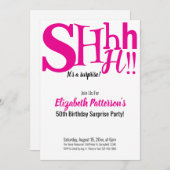 Invitation Chut C'est une surprise fête d'anniversaire Adult (Devant / Derrière)