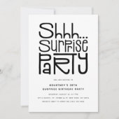 Invitation Chut Fête surprise Moderne Anniversaire (Devant)