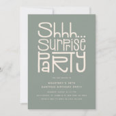 Invitation Chut Fête surprise Moderne Anniversaire (Devant)