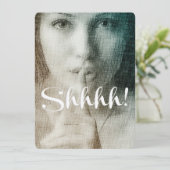 Invitation Chut ! Fête unique Chic Fun Surprise (Debout devant)